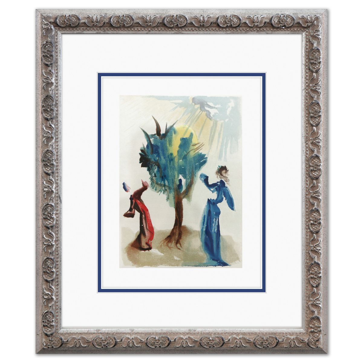 Salvador Dali- Original Color Woodcut on B.F.K. Rives Paper "Purgatory 24"
