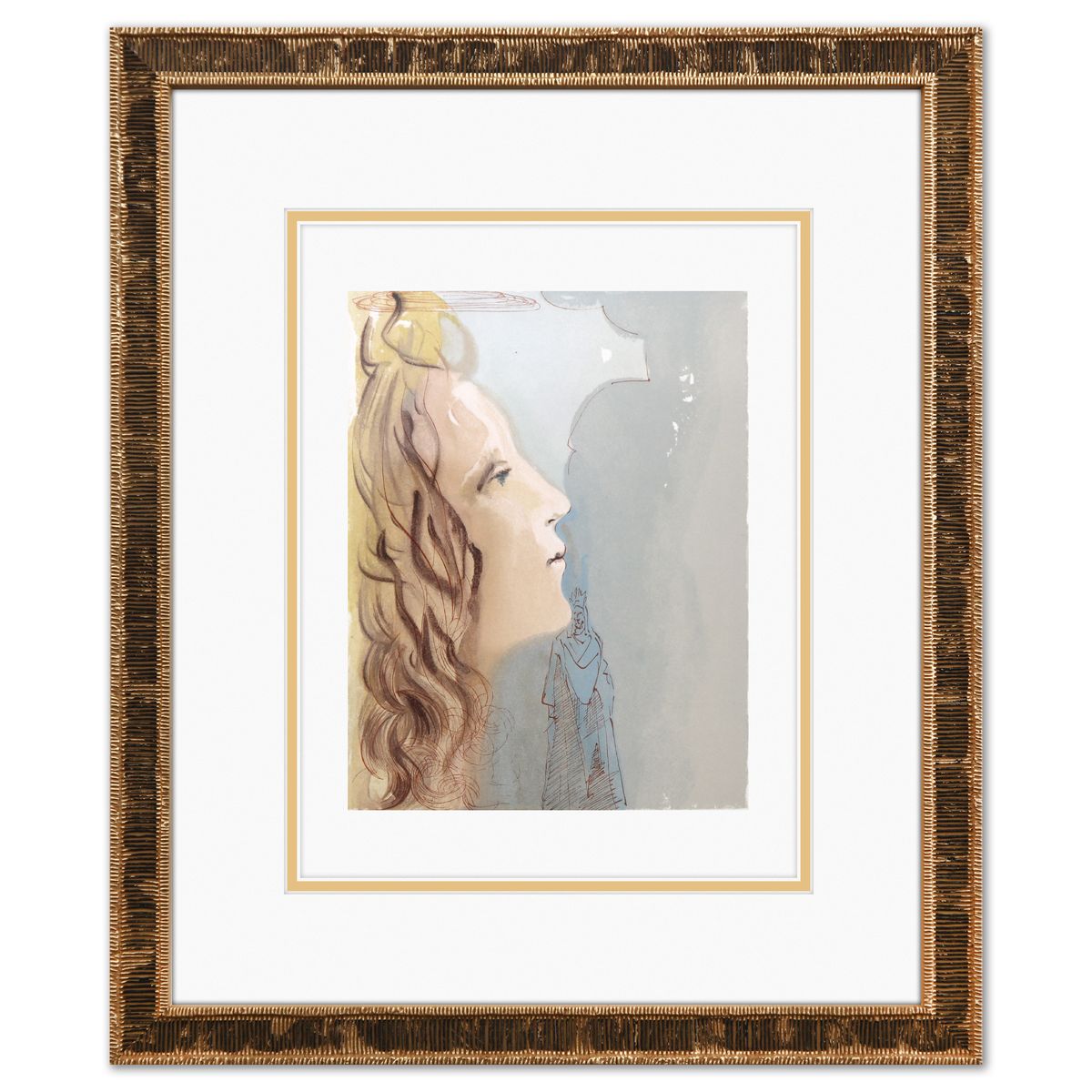 Salvador Dali- Original Color Woodcut on B.F.K. Rives Paper "Paradise 8"