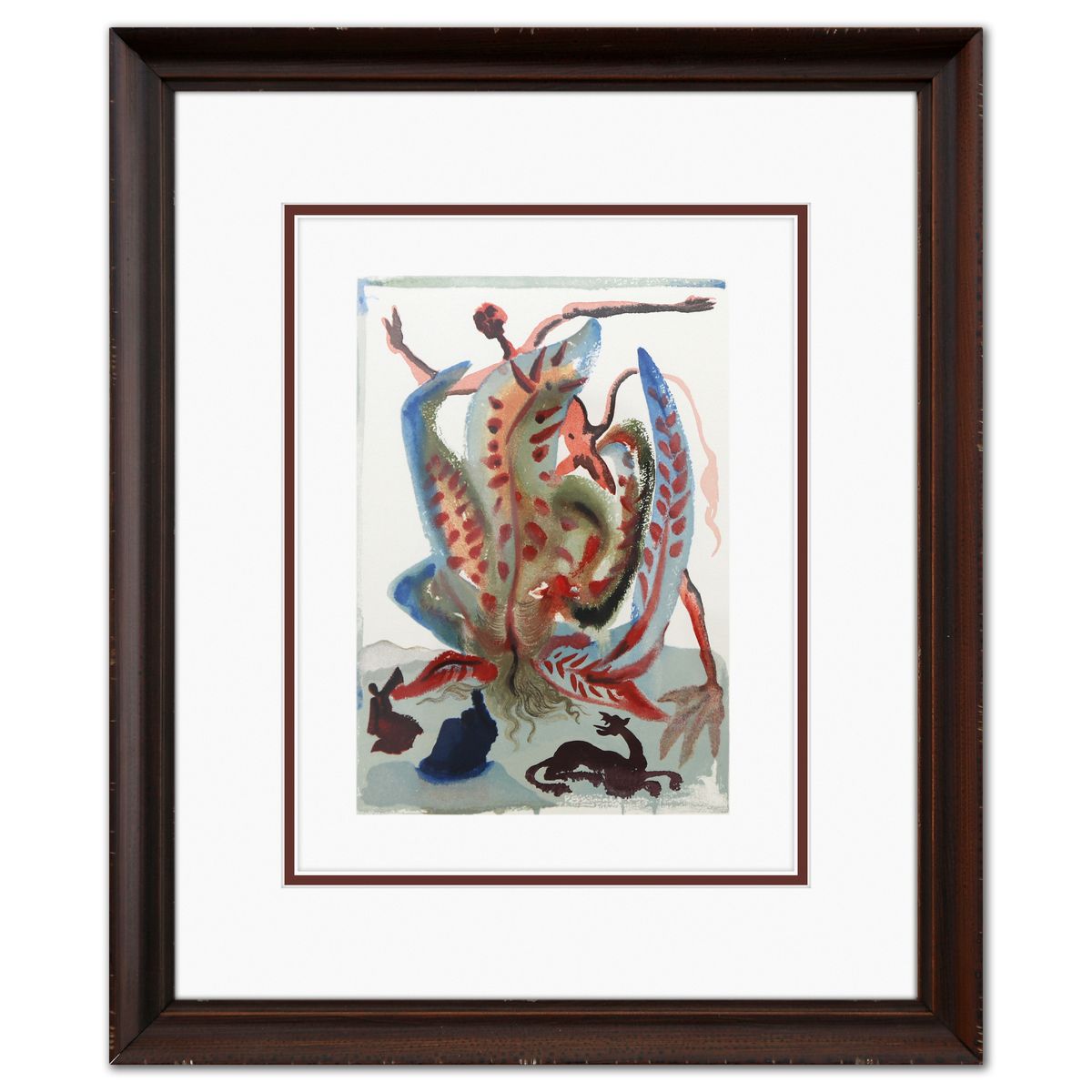 Salvador Dali- Original Color Woodcut on B.F.K. Rives Paper "Purgatory 23"