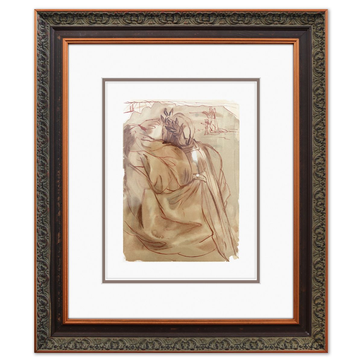 Salvador Dali- Original Color Woodcut on B.F.K. Rives Paper "Purgatory 30"