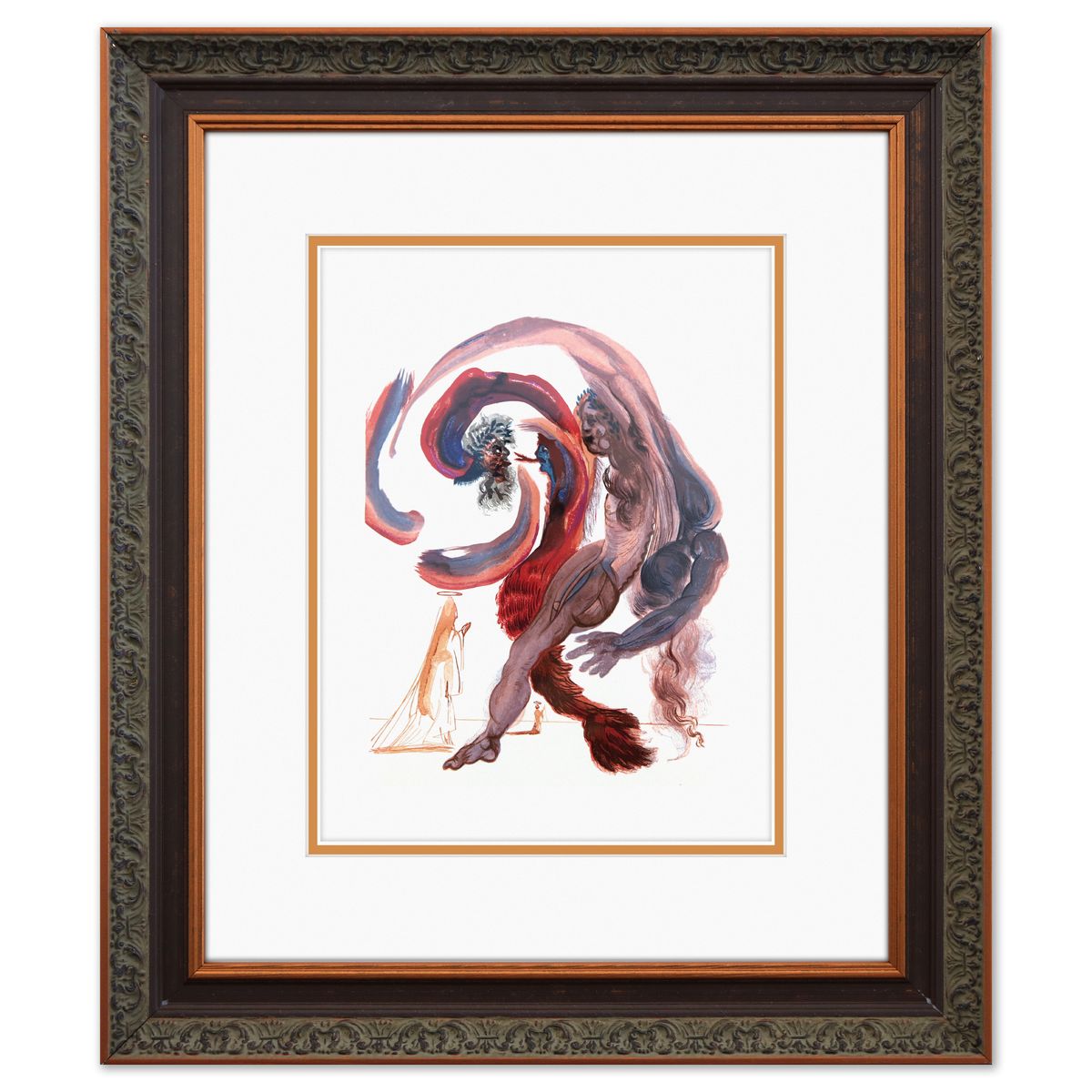 Salvador Dali- Original Color Woodcut on B.F.K. Rives Paper "Purgatory 18"