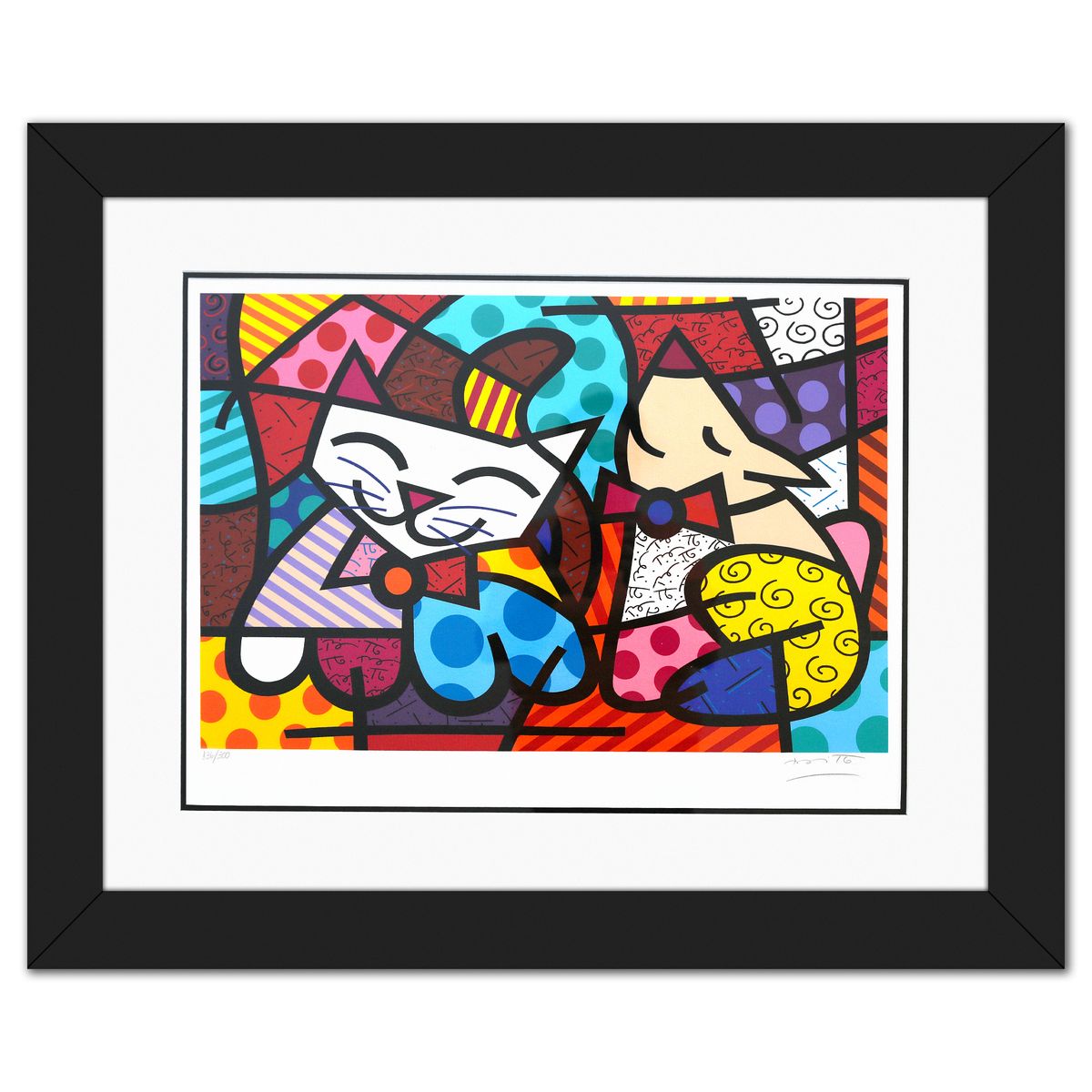 Romero Britto- Serigraph "Happy Cat & Snob Dog"