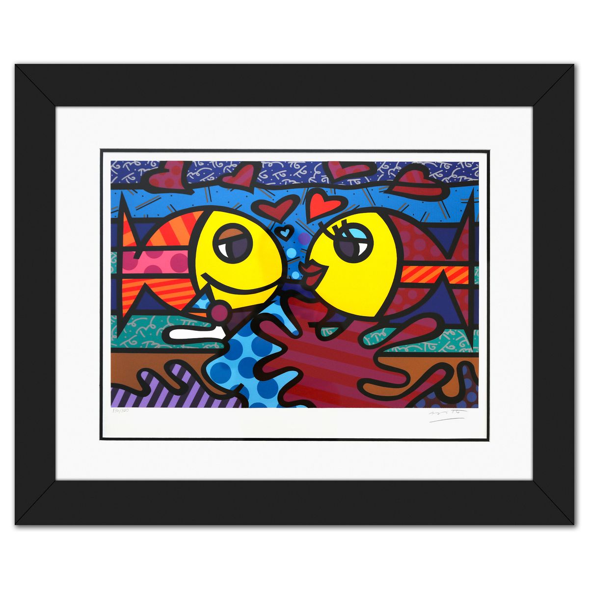 Romero Britto- Serigraph "Deeply in Love"