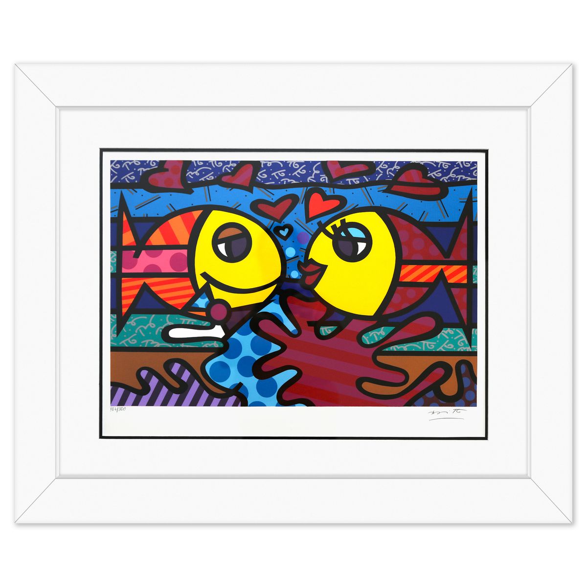 Romero Britto- Serigraph "Deeply in Love"