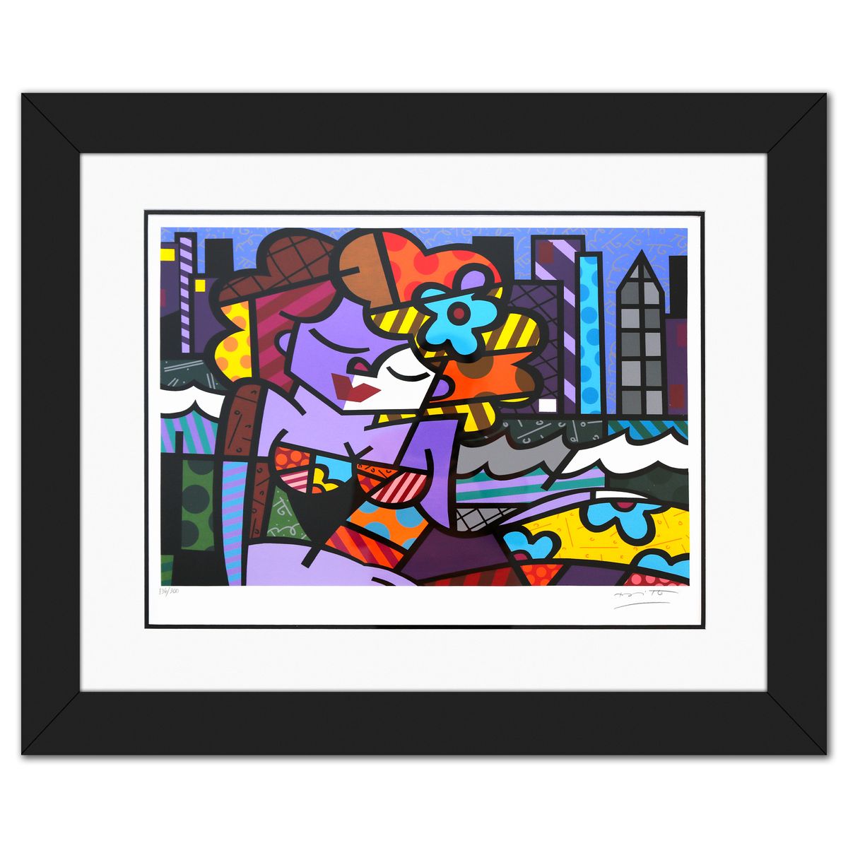 Romero Britto- Serigraph "Downtown Girl"