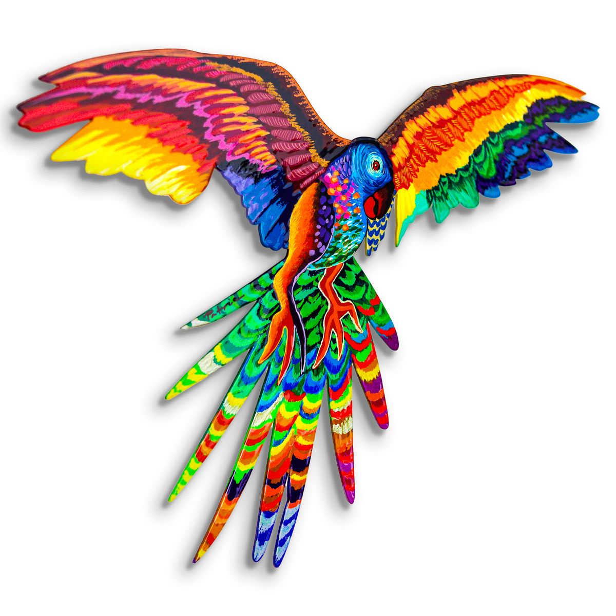 Patricia Govezensky- Original Painting on Laser Cut Steel "Macaw"