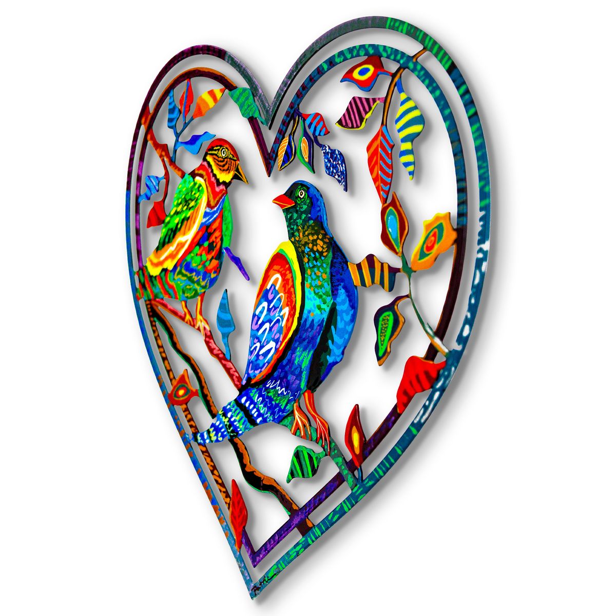 Patricia Govezensky- Original Painting on Laser Cut Steel "Love Birds"