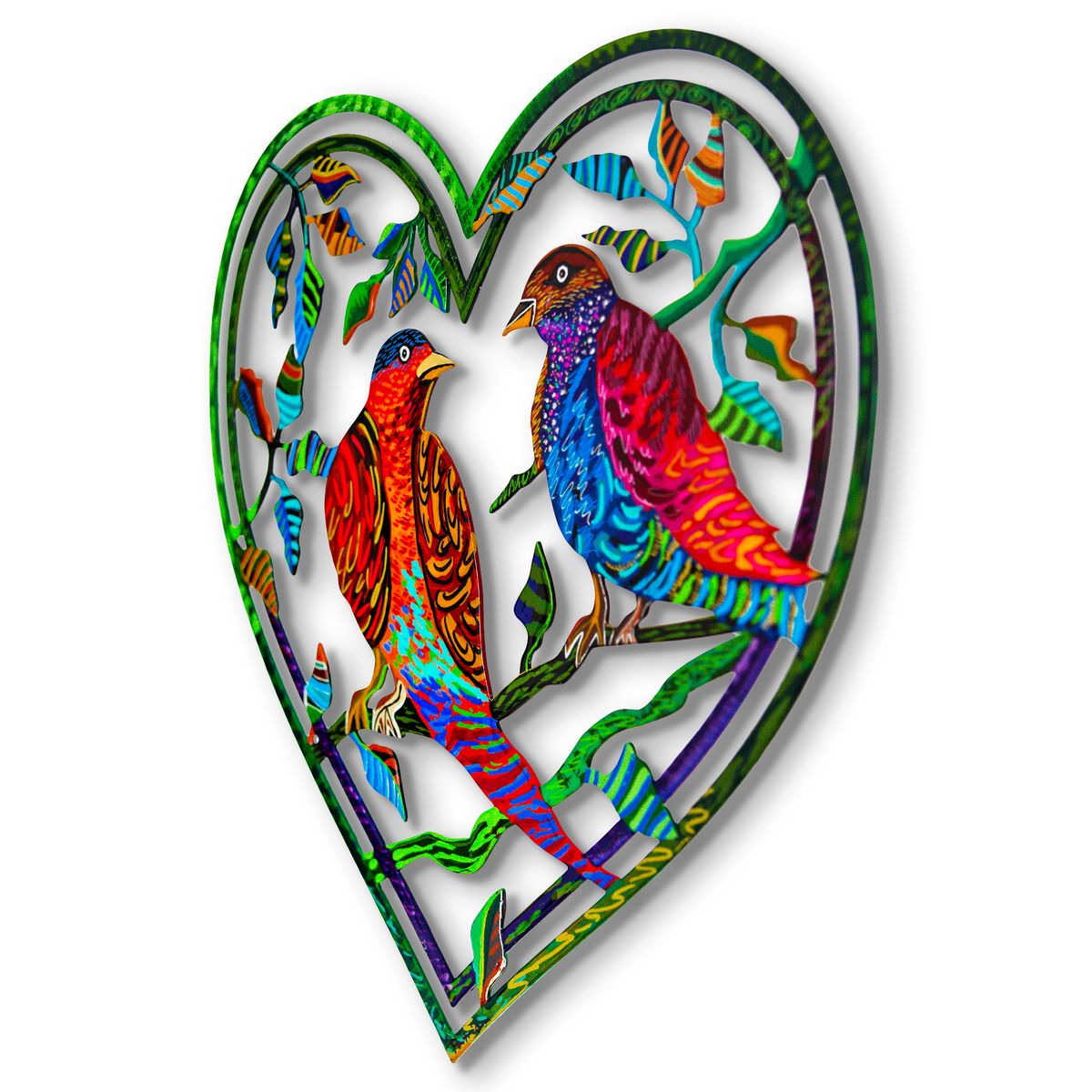 Patricia Govezensky- Original Painting on Laser Cut Steel "Love Birds"