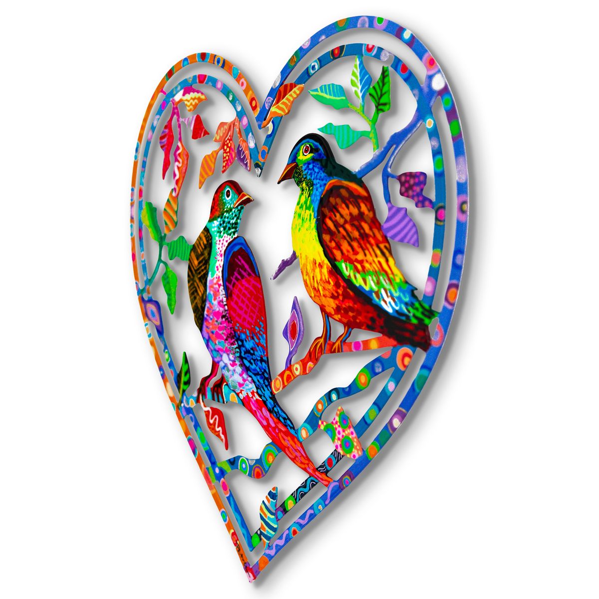 Patricia Govezensky- Original Painting on Laser Cut Steel "Love Birds"