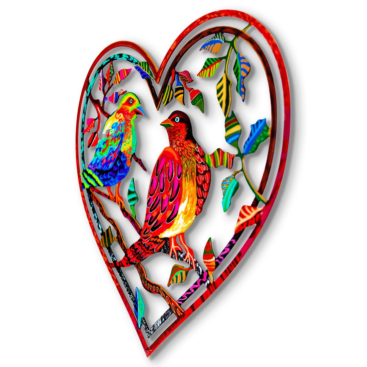 Patricia Govezensky- Original Painting on Laser Cut Steel "Love Birds"