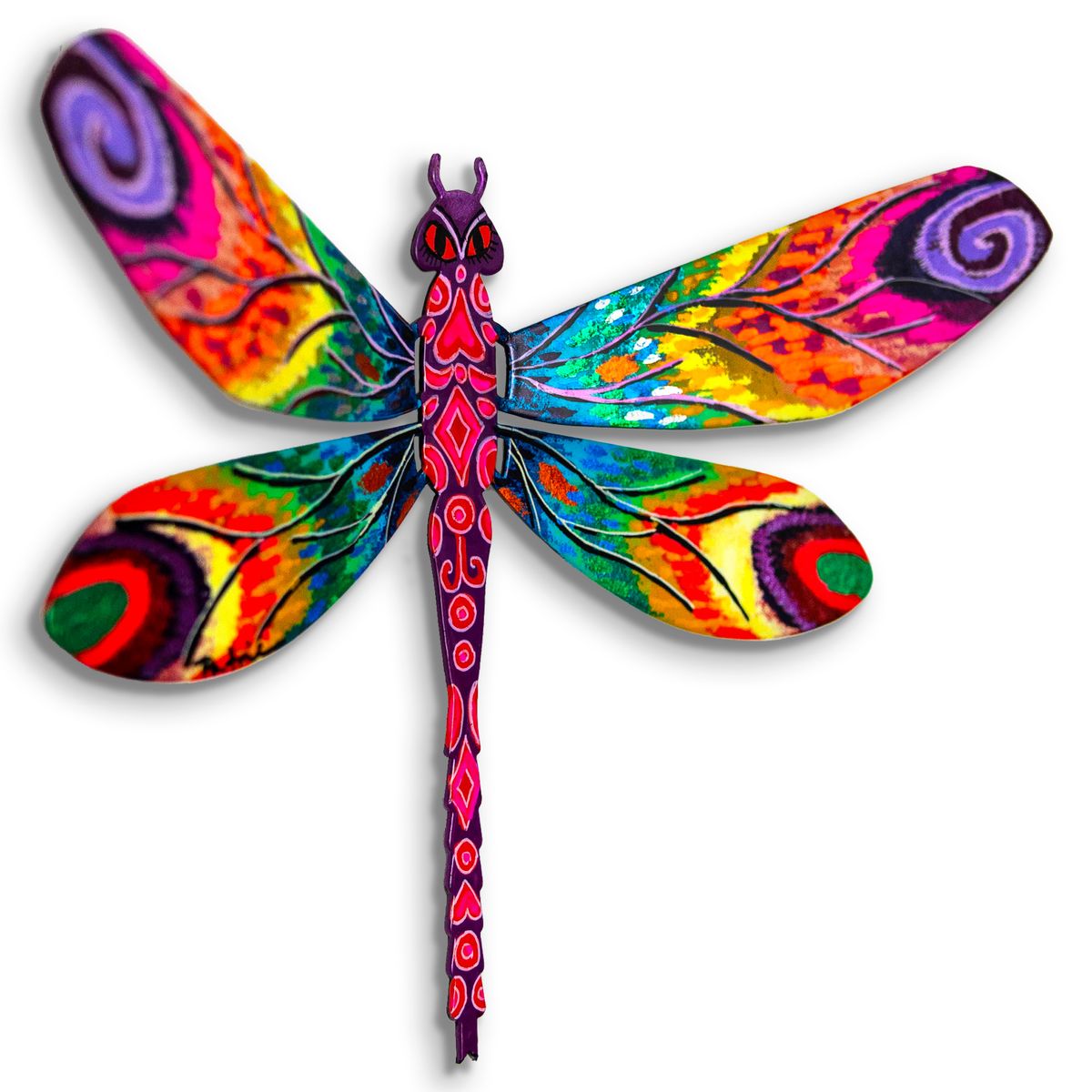 Patricia Govezensky- Original Painting on Cutout Steel "Dragonfly"