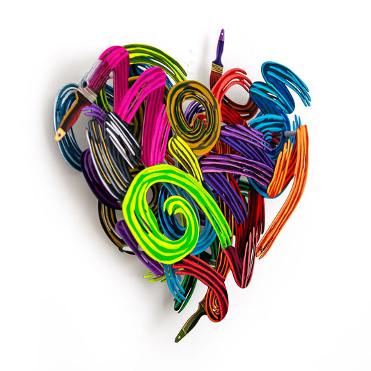 Patricia Govezensky- Original Painting on Cutout Steel "Colors of Love (Mini Series)"