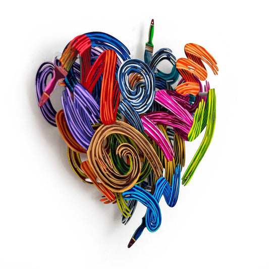 Patricia Govezensky- Original Painting on Cutout Steel "Colors of Love (Mini Series)"