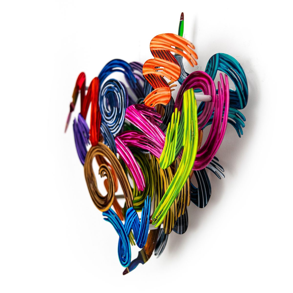 Patricia Govezensky- Original Painting on Cutout Steel "Colors of Love (Mini Series)"
