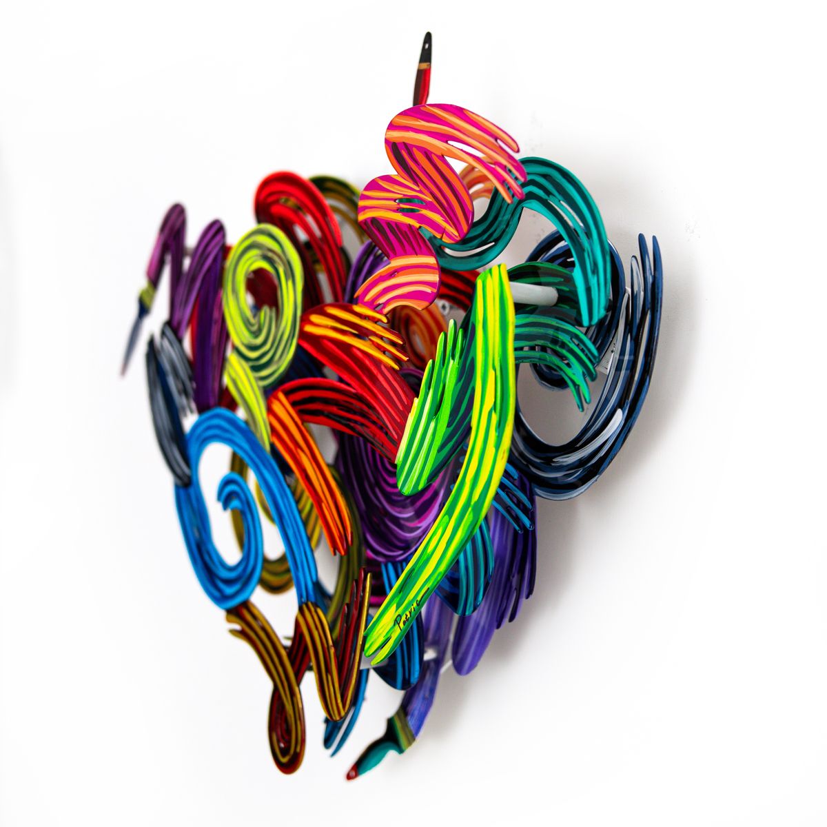 Patricia Govezensky- Original Painting on Cutout Steel "Colors of Love (Mini Series)"
