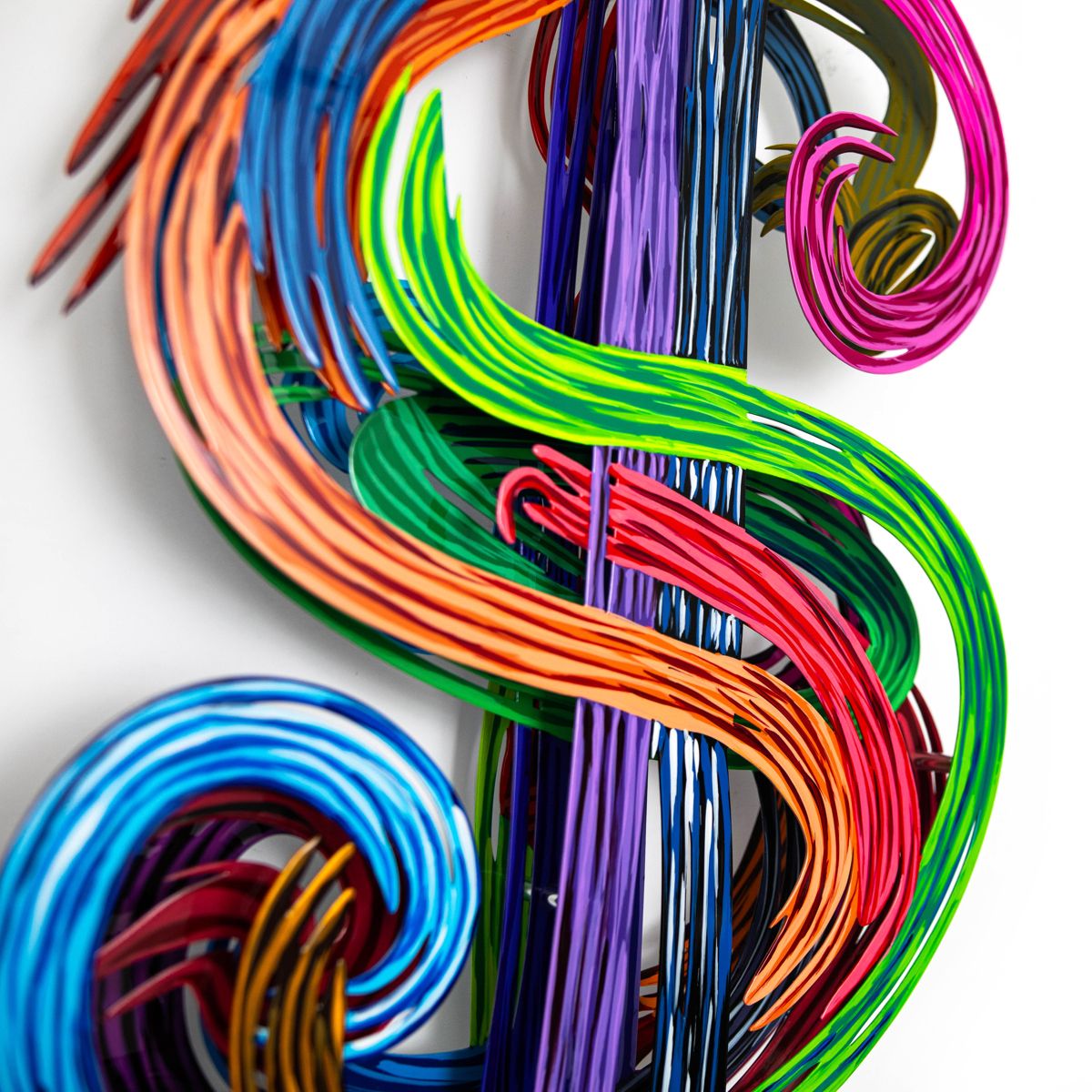 Patricia Govezensky- Original Painting on Cutout Steel "$"