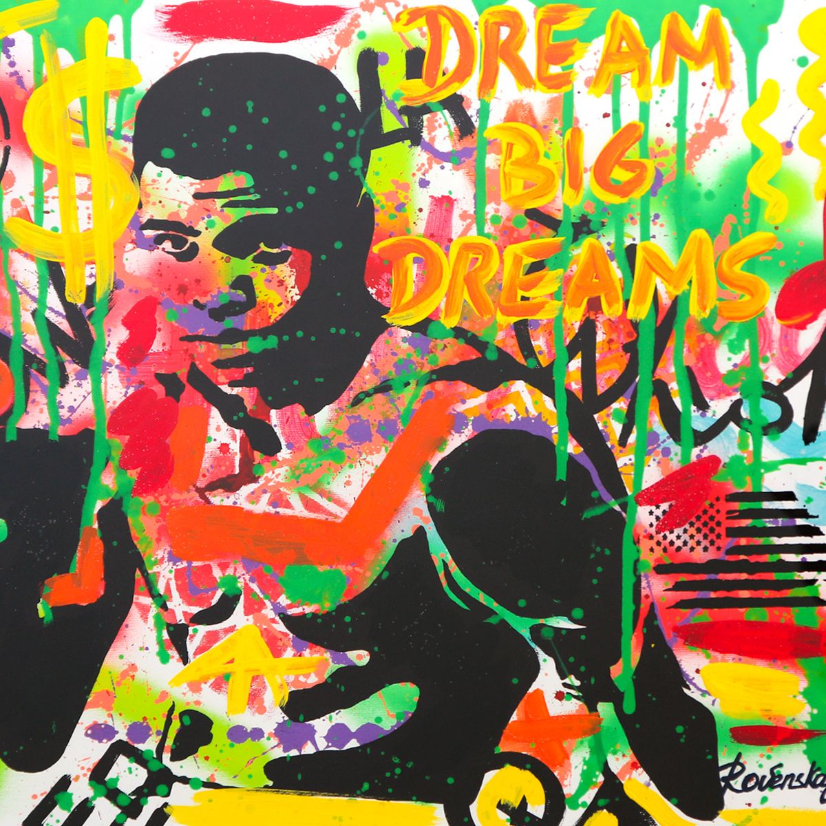 Nastya Rovenskaya- Original Mixed Media on Deckle Edge Paper "Ready To Fight"