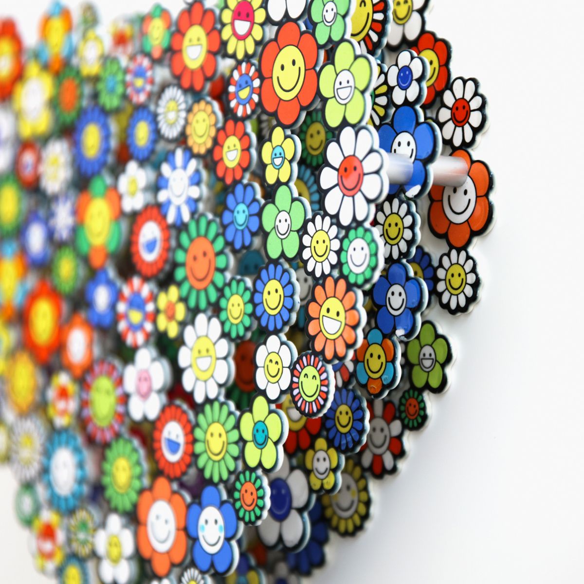 Patricia Govezensky- Three-layer cutout metal and sculpted wood mixed media "Hommage to Takashi"