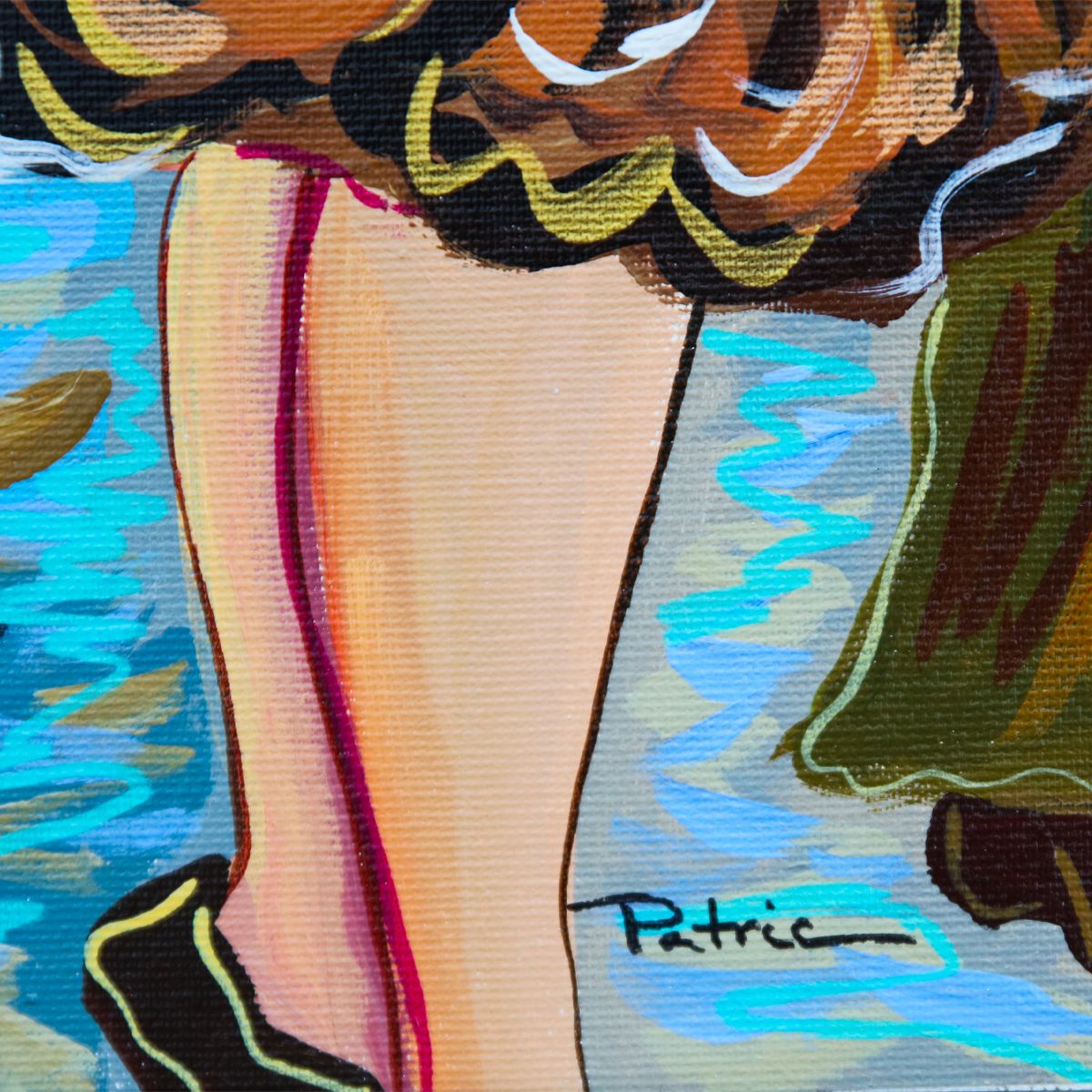 Patricia Govezensky- Original Acrylic on Canvas "A Day at the Races"