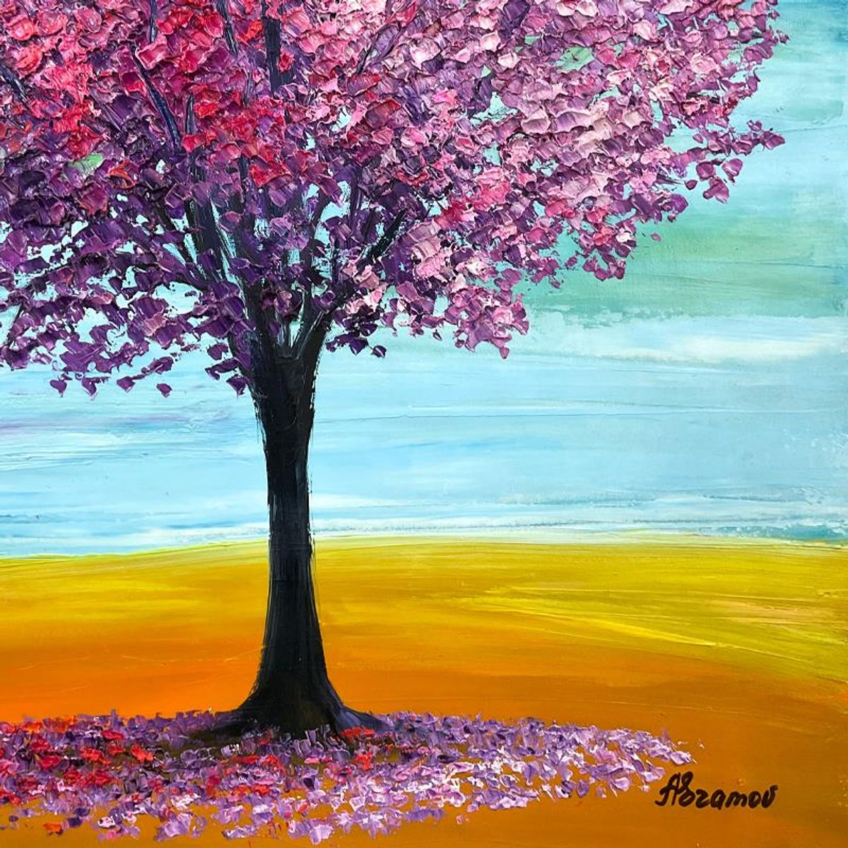 Sabina Abramov, Original Painting on Canvas, Hand Signed with Letter of Authenticity.