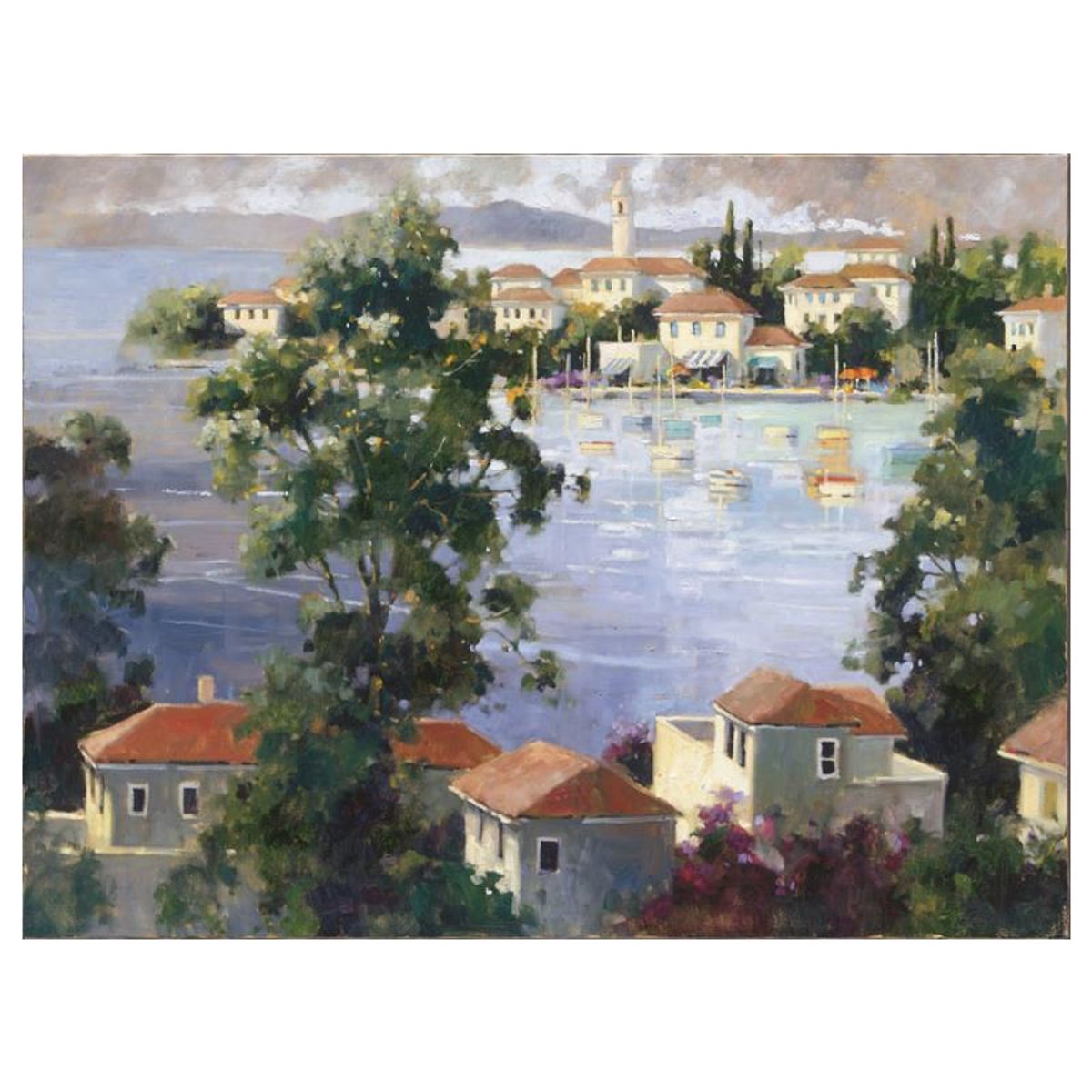 Marilyn Simandle, "Costa Del Sol" Hand Embellished Limited Edition on Canvas, Numbered and Hand Signed with Letter of Authenticity.