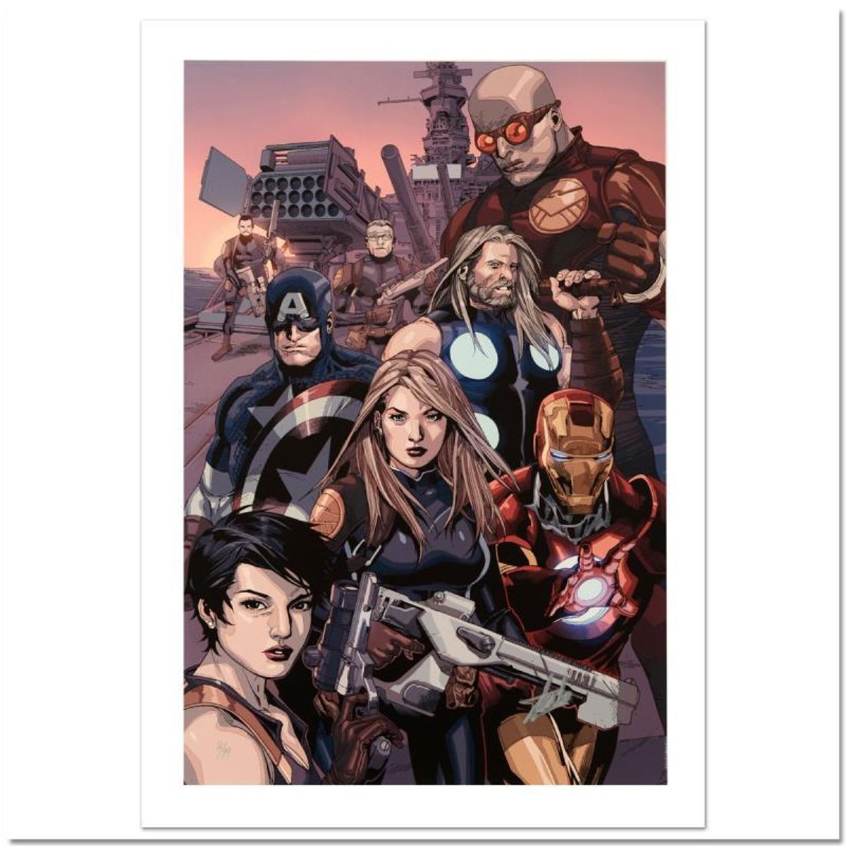 Stan Lee Signed, Marvel Comics "Ultimate Avengers vs. New Ultimates #2" Limited Edition Canvas 3/99 with Certificate of Authenticity.