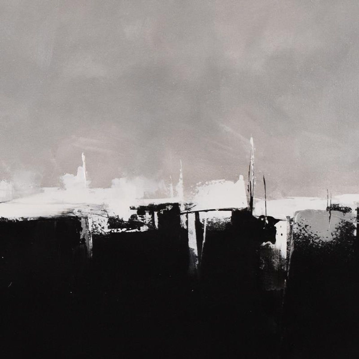 Sisi Sun, "Silver Harbor" Original Acrylic Painting on Canvas (35" x 39"), Hand Signed with Letter of Authenticity.