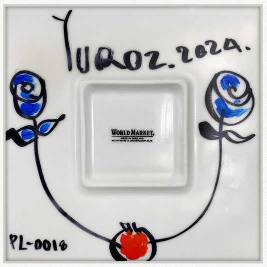 Yuroz, Framed Hand Painted Ceramic Plate, Hand Signed with Letter of Authenticity.