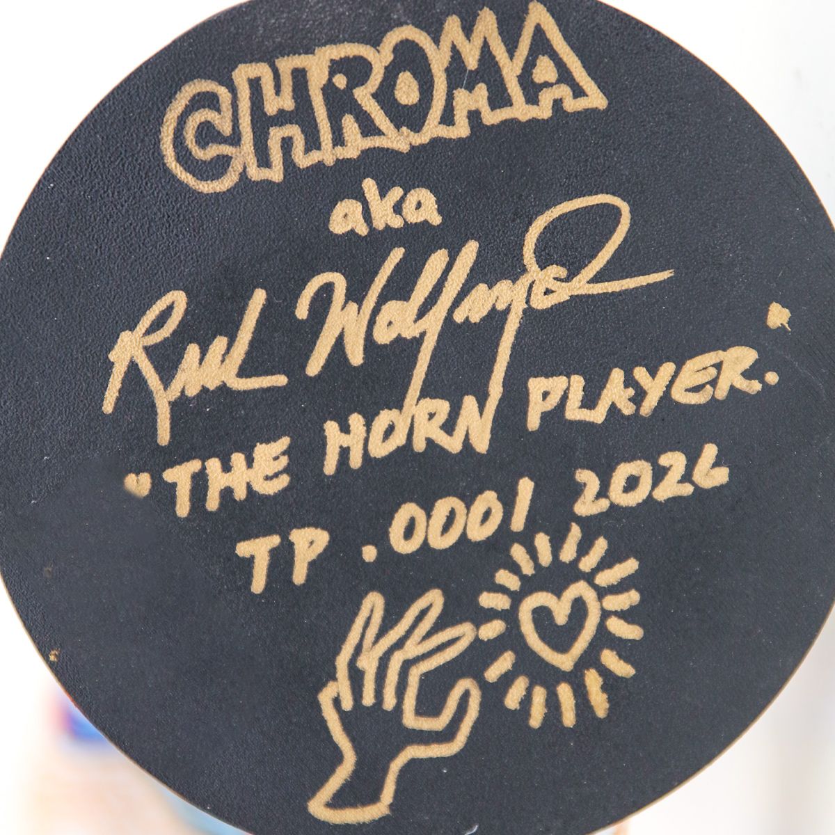 CHROMA aka Rick Wolfryd- Original Mixed Media Sculpture "The Horn Player"