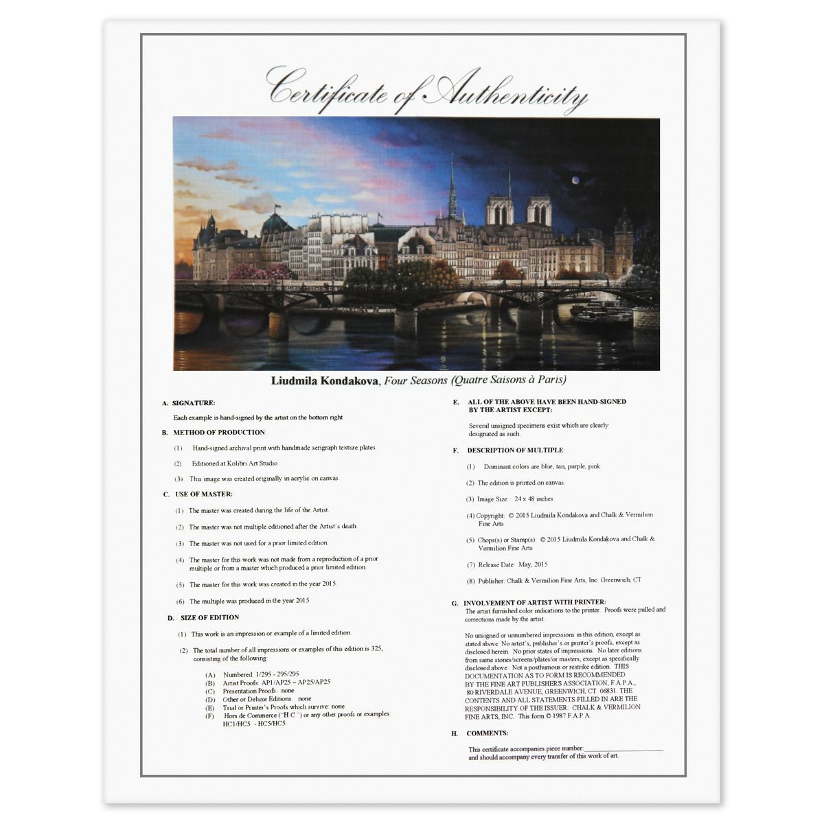 Liudmila Kondakova- Giclee on Canvas "Four Seasons"