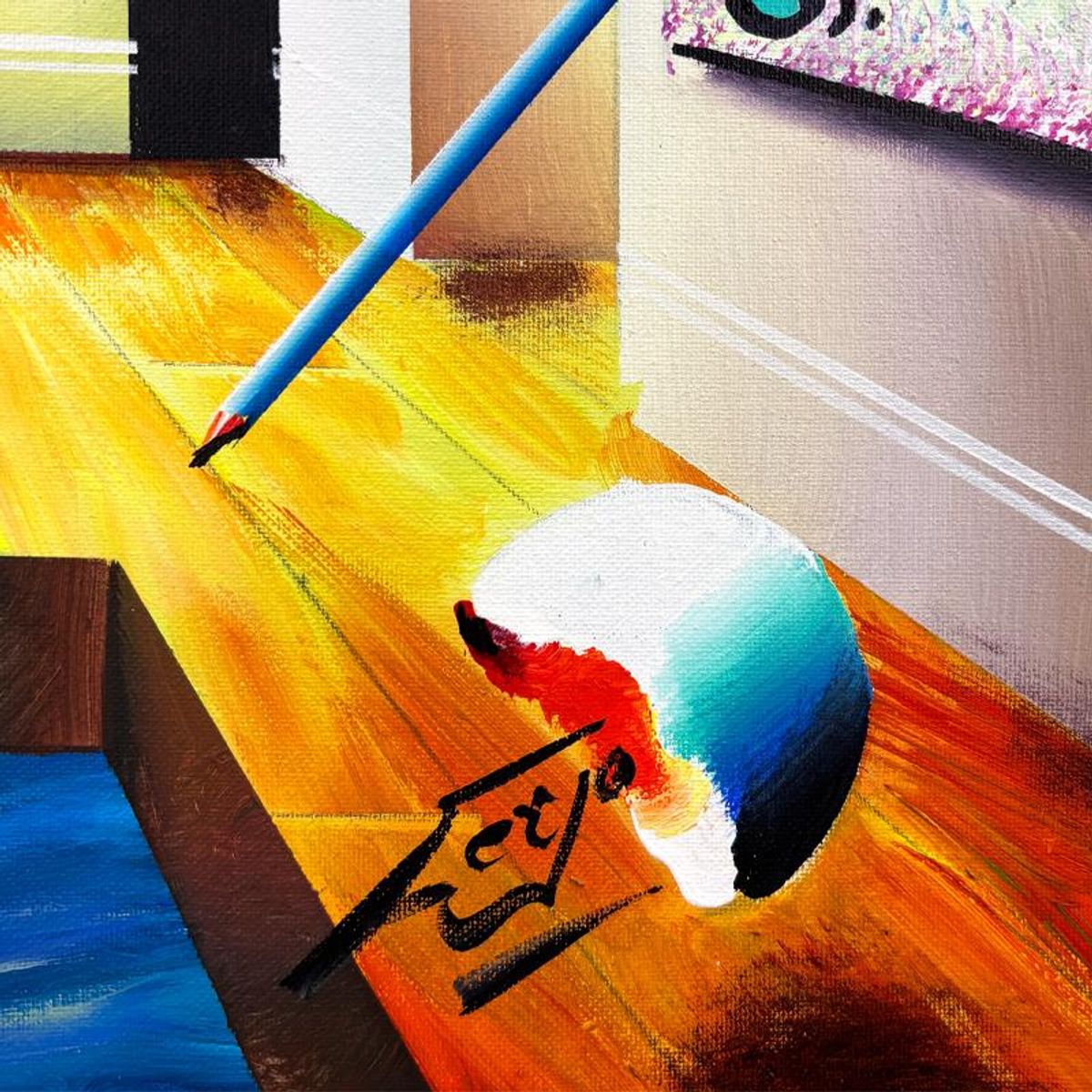 Ferjo, Original Acrylic Painting on Canvas, Hand Signed with Letter of Authenticity.