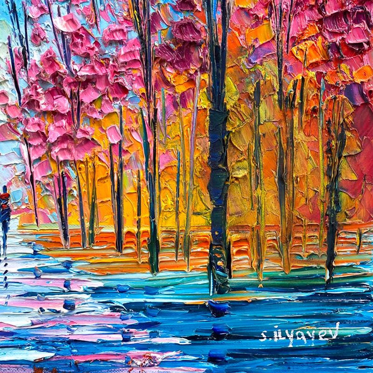 Slava Ilyayev, Framed Original Oil Painting on Canvas, Hand Signed with Letter of Authenticity.