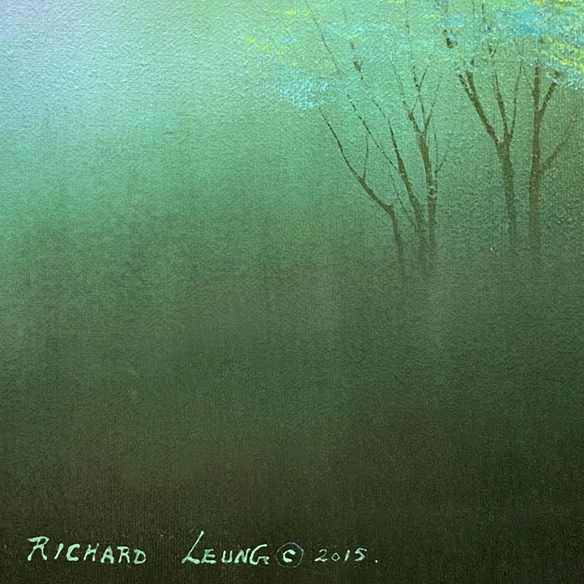 Richard Leung, "Enchanted Forest" Original Oil Painting on Canvas, Hand Signed with a Letter of Authenticity.