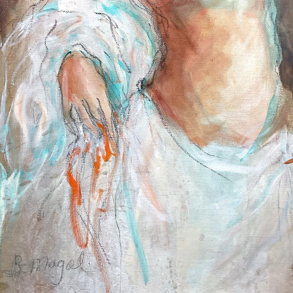 Batia Magal, Original Acrylic Painting on Canvas, Hand Signed with Letter of Authenticity.