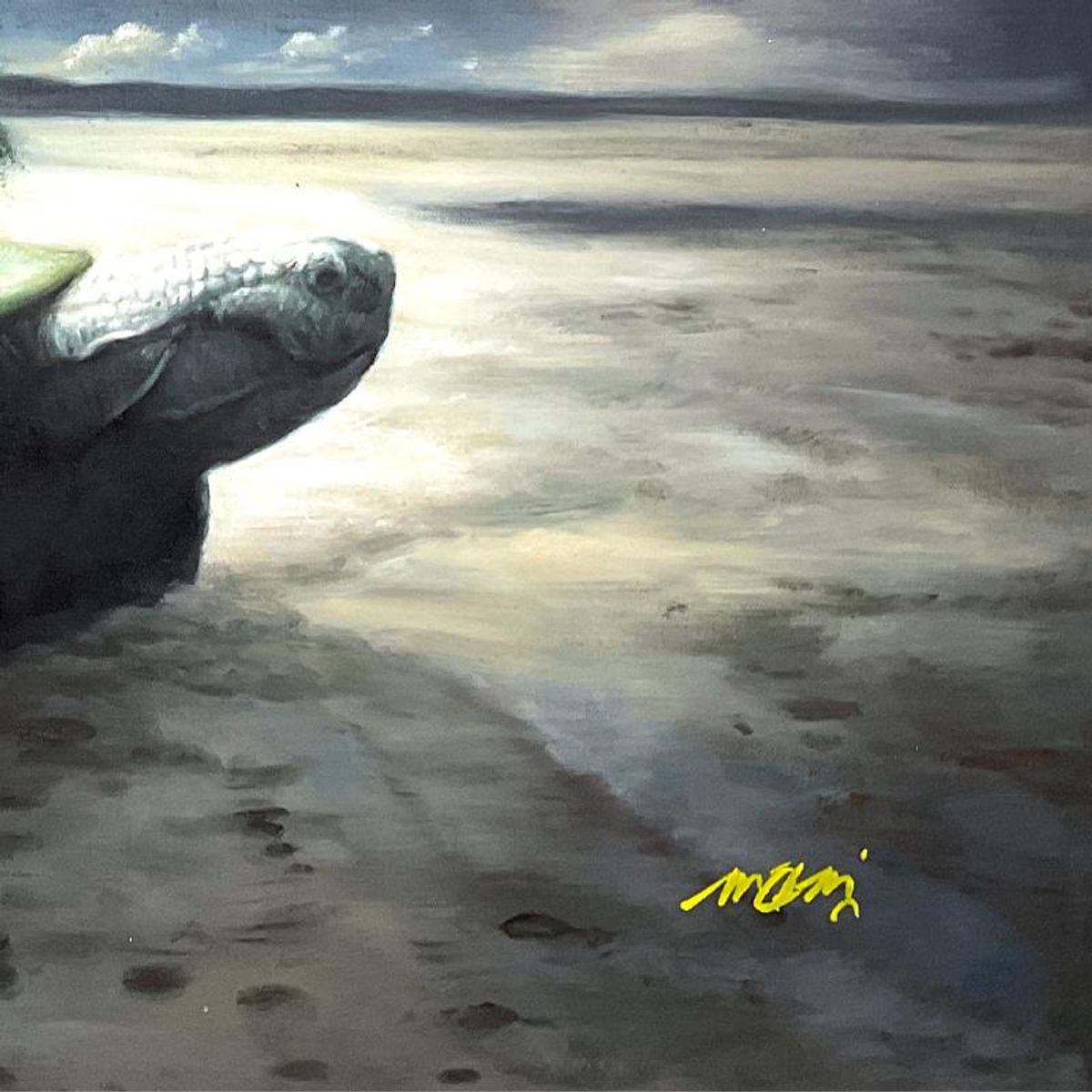 Mani, Original Acrylic Painting on Canvas (40" x 30"), Hand Signed with Letter of Authenticity