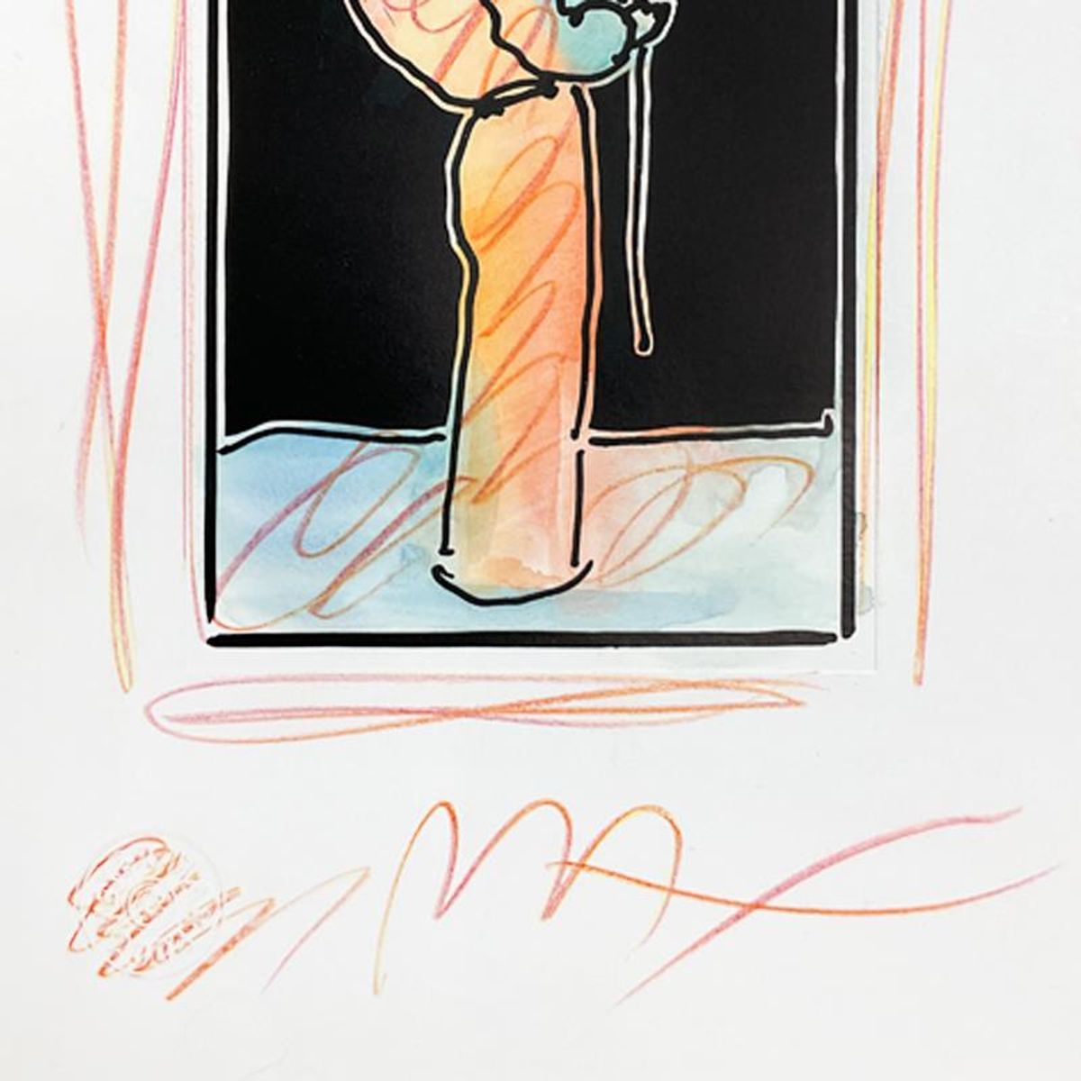 Peter Max, Framed One-of-a-Kind Mixed Media, Hand Signed with Registration Number Certifying Authenticity