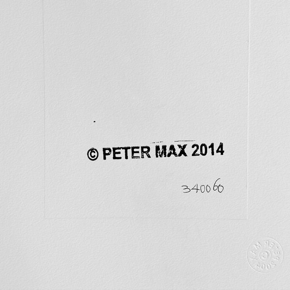 Peter Max, Framed One-of-a-Kind Mixed Media, Hand Signed with Registration Number Certifying Authenticity.
