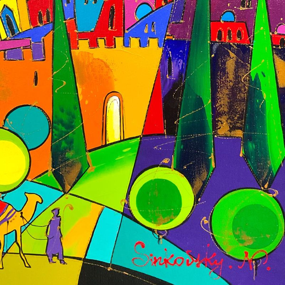 Natalia Sinkovsky, Original Acrylic Painting on Canvas, Hand Signed with Letter of Authenticity
