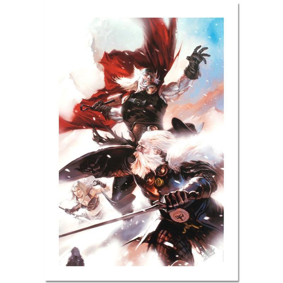 Stan Lee Signed, Marvel Comics Limited Edition Canvas 3/10 "Thor: Man of War #1" with Certificate of Authenticity.