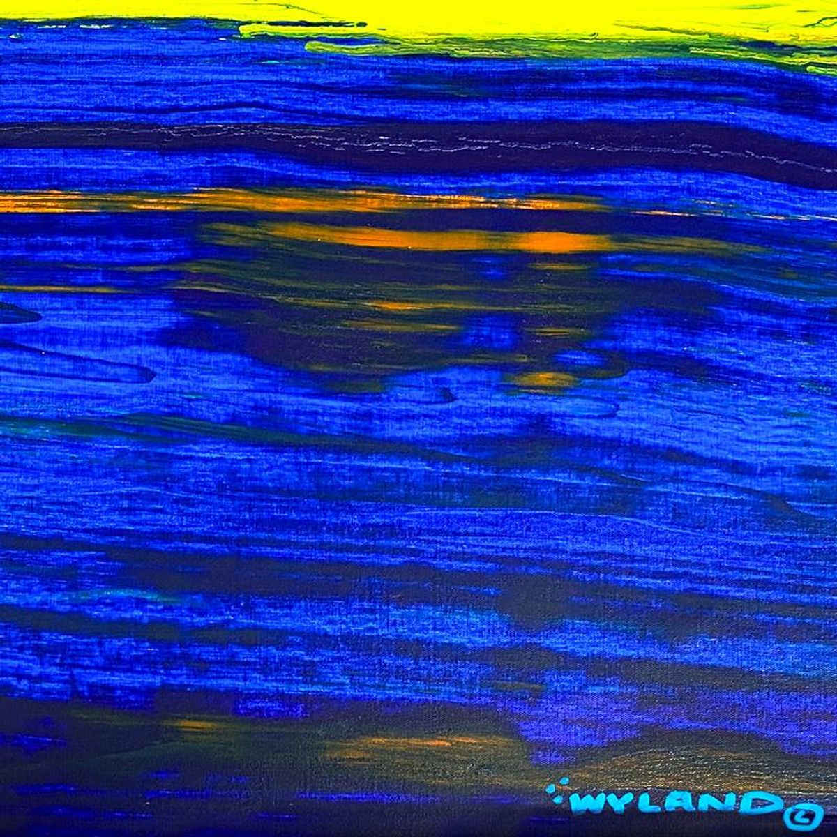 Wyland, "Whale Tail" Framed Original Acrylic Painting on Canvas, Hand Signed with Letter of Authenticity.