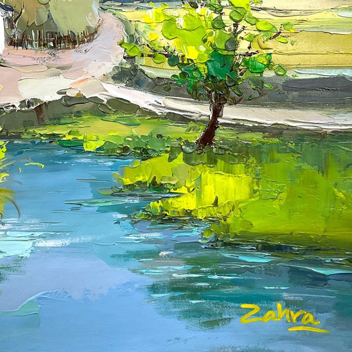 Zahra, Original Acrylic Painting on Canvas (24" x 24"), Hand Signed with Letter of Authenticity