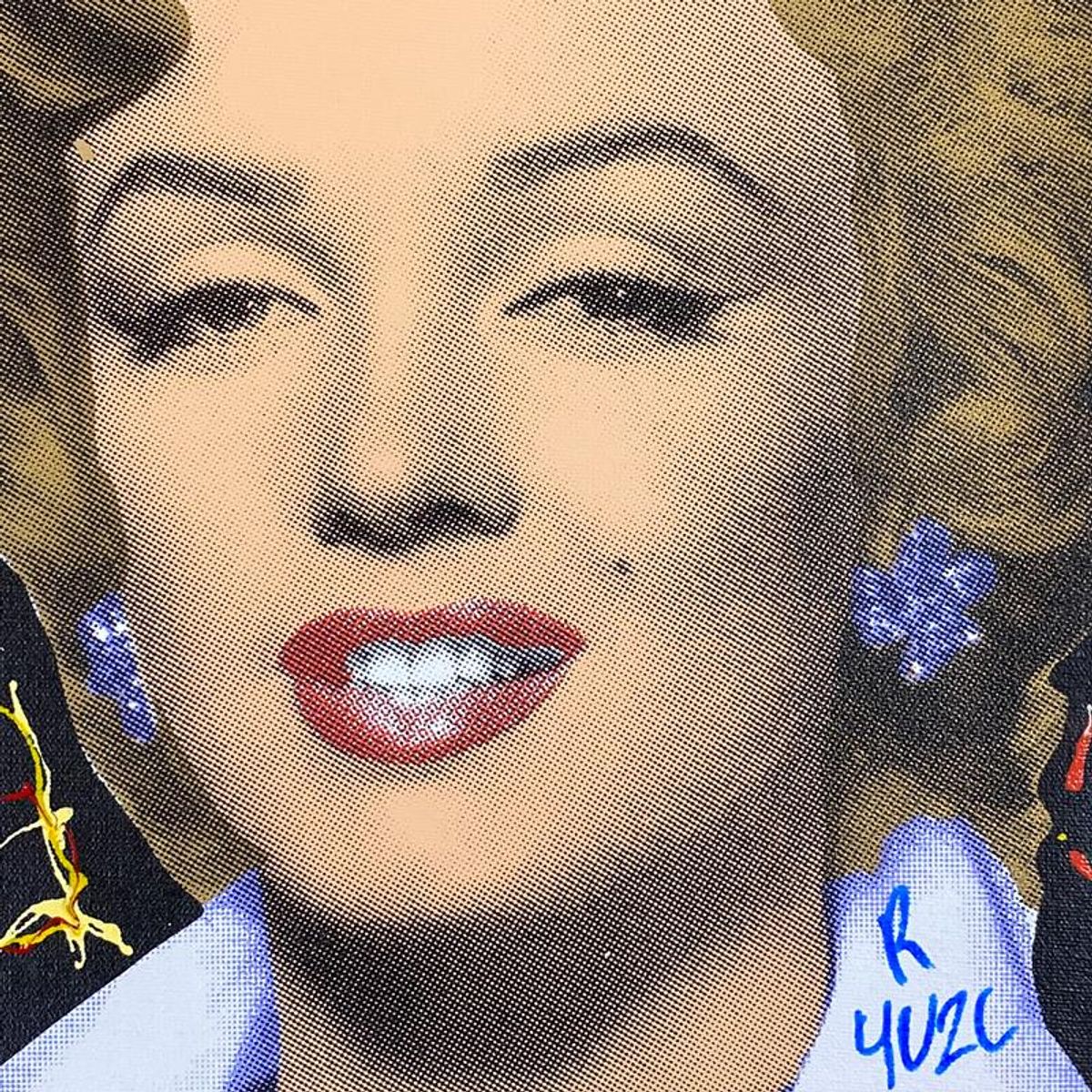 Ringo Daniel Funes, "Marilyn Classic" Framed One-of-a-Kind Mixed Media on Canvas, Hand Signed with Letter of Authenticity.