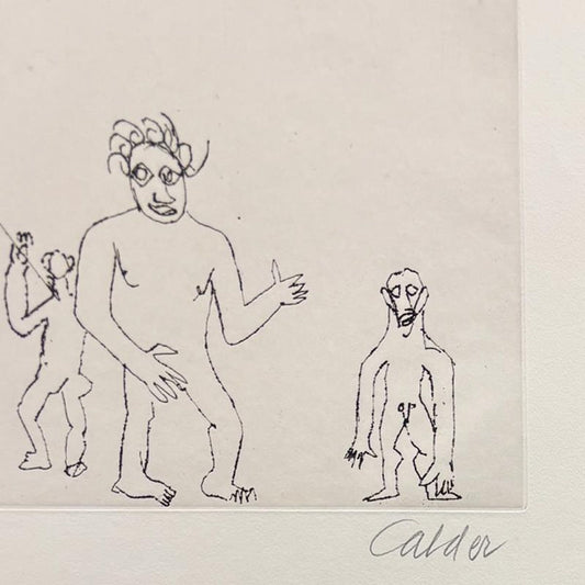 Alexander Calder (1898-1976), Framed Etching, Hand Signed from the "Santa Claus" Portfolio with Letter of Authenticity.