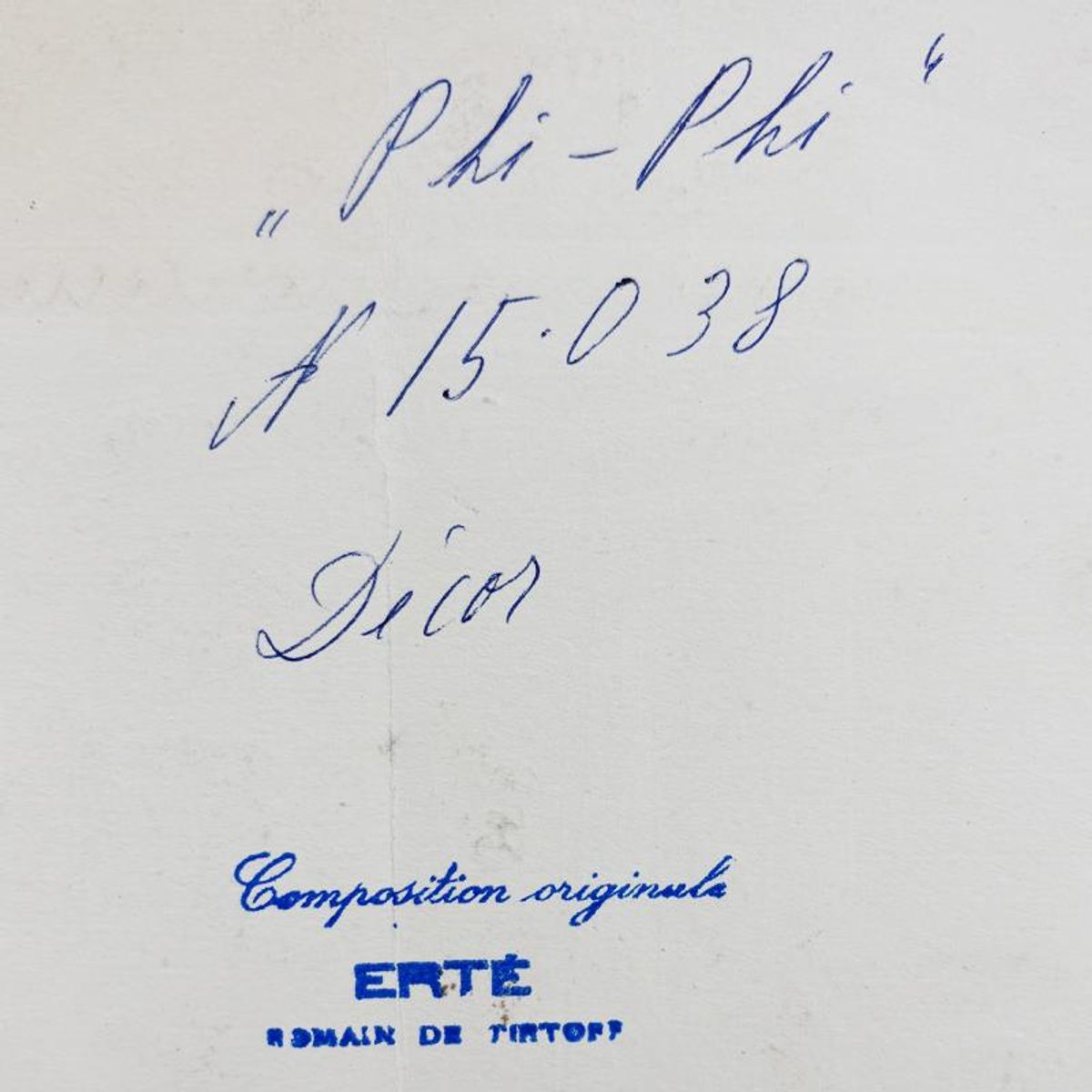 Erte (1892-1990), "Phi-Phi, Decor Fait pour les Bouffes-Parisiens, 17 Mars 1957" Original Gouache Painting, Hand Signed with Letter of Authenticity.