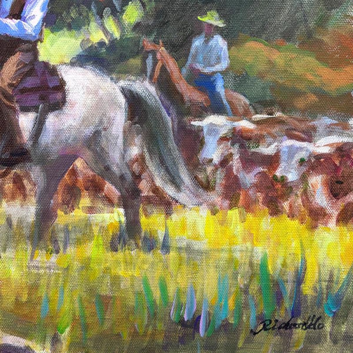 Richard Ho, "In the High Country" Original Acrylic Painting on Canvas, Hand Signed with Letter of Authenticity.