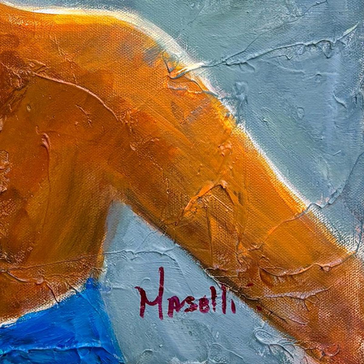 Michael Maselli, "Ready for Team Time" Original Painting on Canvas, Hand Signed with Letter of Authenticity.
