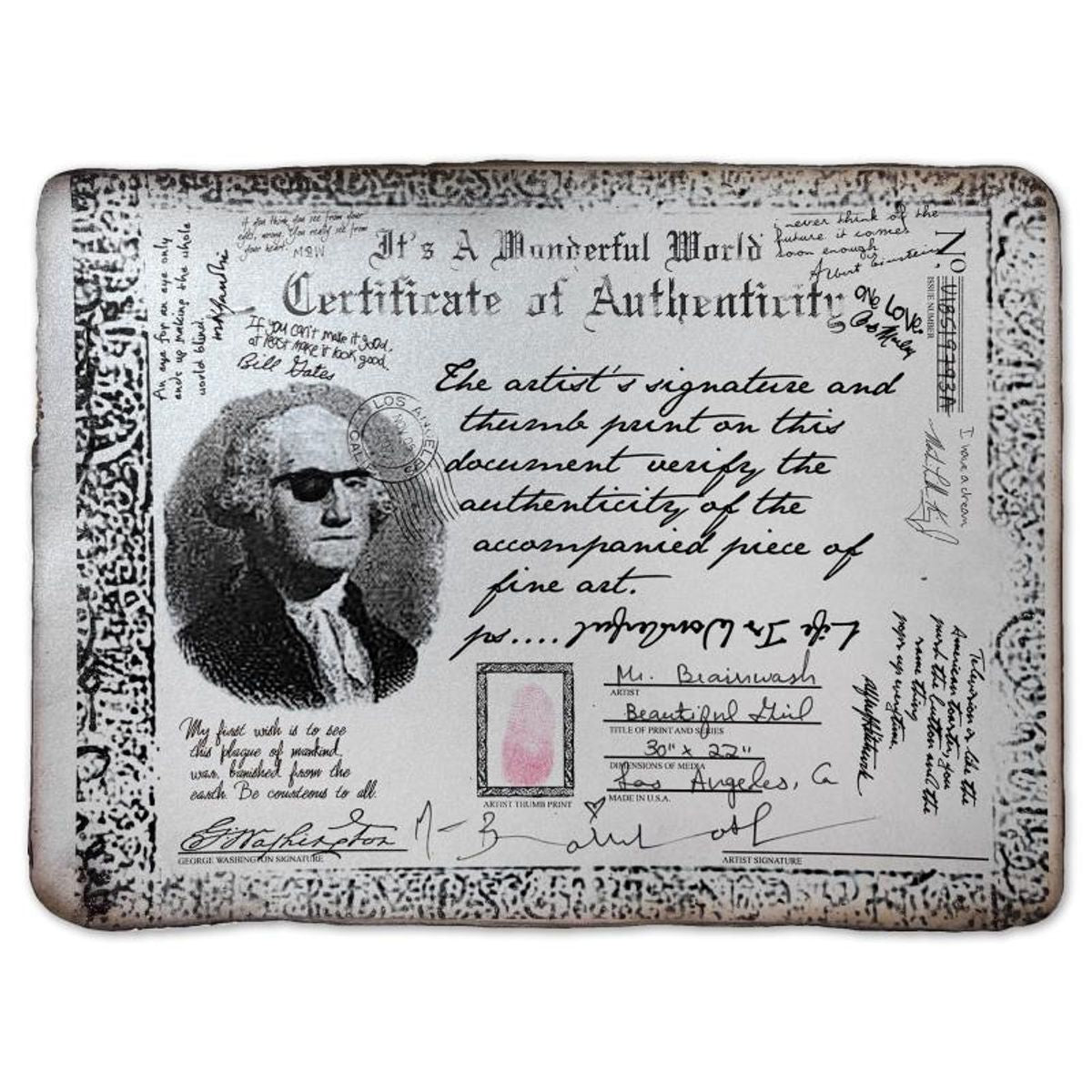 Mr Brainwash, "Beautiful Girl" Framed Mixed Media Original, Hand Signed with Certificate of Authenticity.