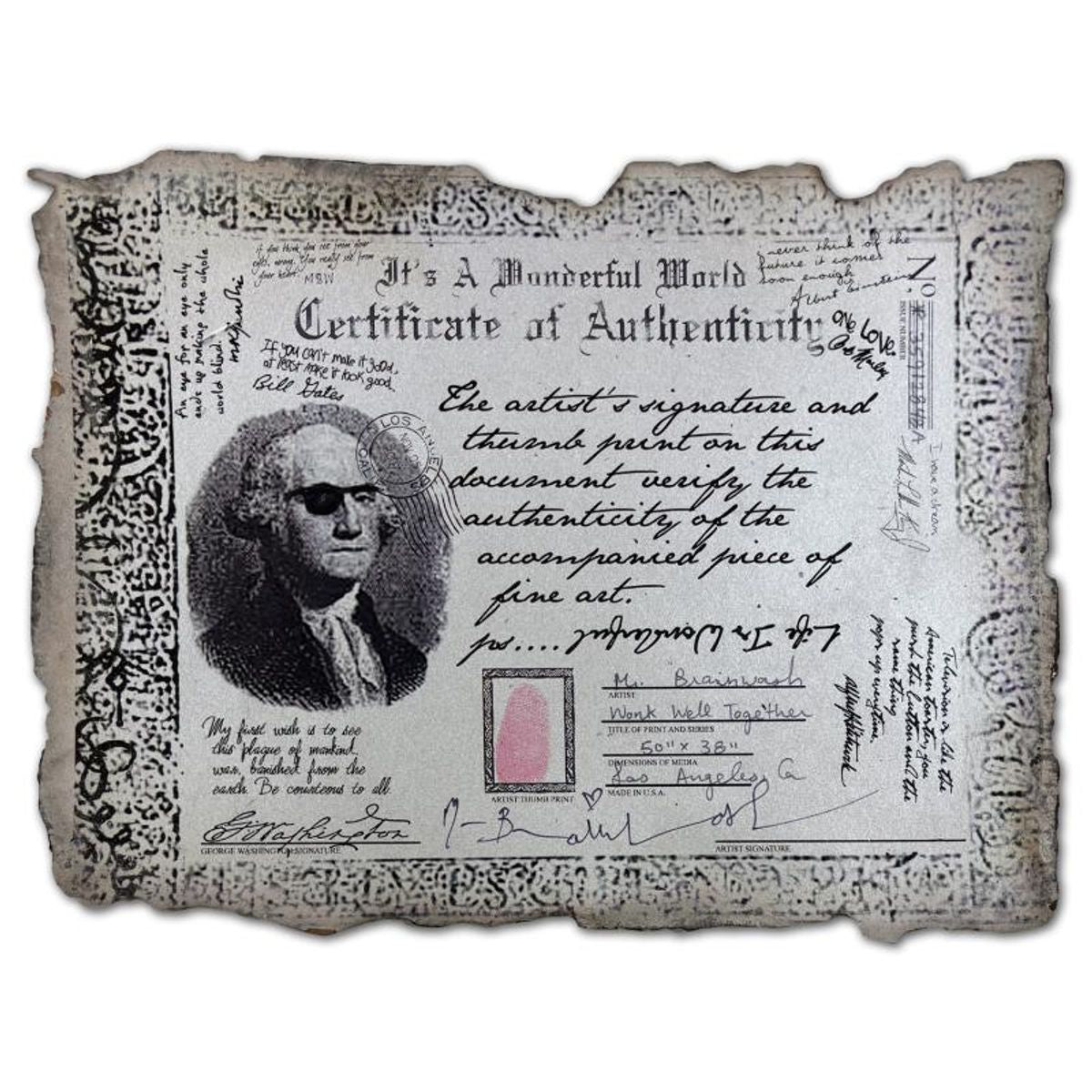Mr Brainwash, '"Work Well Together" Framed Mixed Media Original, Hand Signed with Certificate of Authenticity.