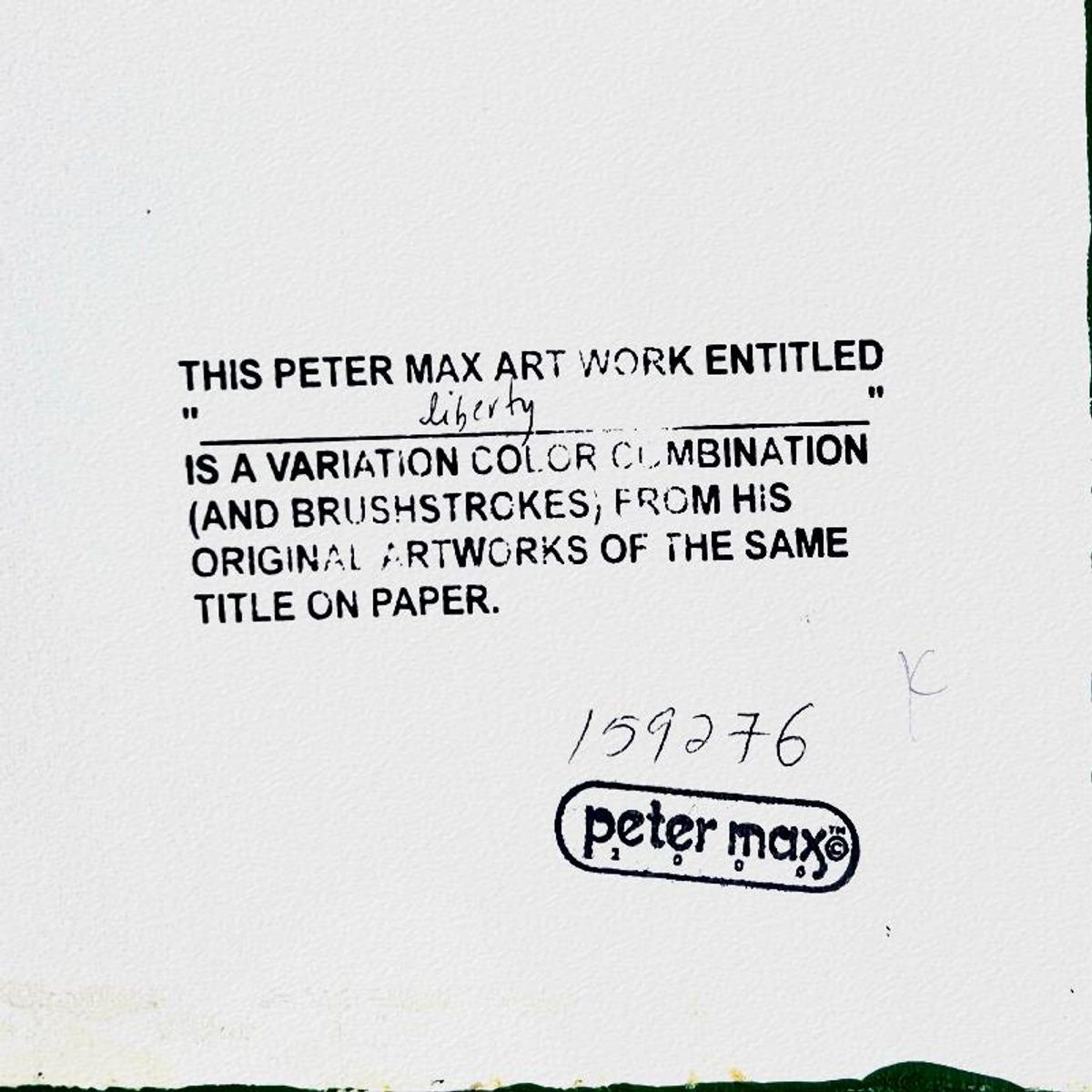 Peter Max, "Liberty" Framed One-of-a-Kind Acrylic Mixed Media, Hand Signed with Registration Number Certifying Authenticity
