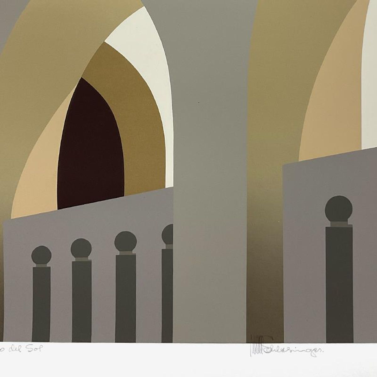 William Schlesinger (1915-2011), "Patio Del Sol" Limited Edition Serigraph, AP Numbered XXI/XXV and Hand Signed with Letter of Authenticity